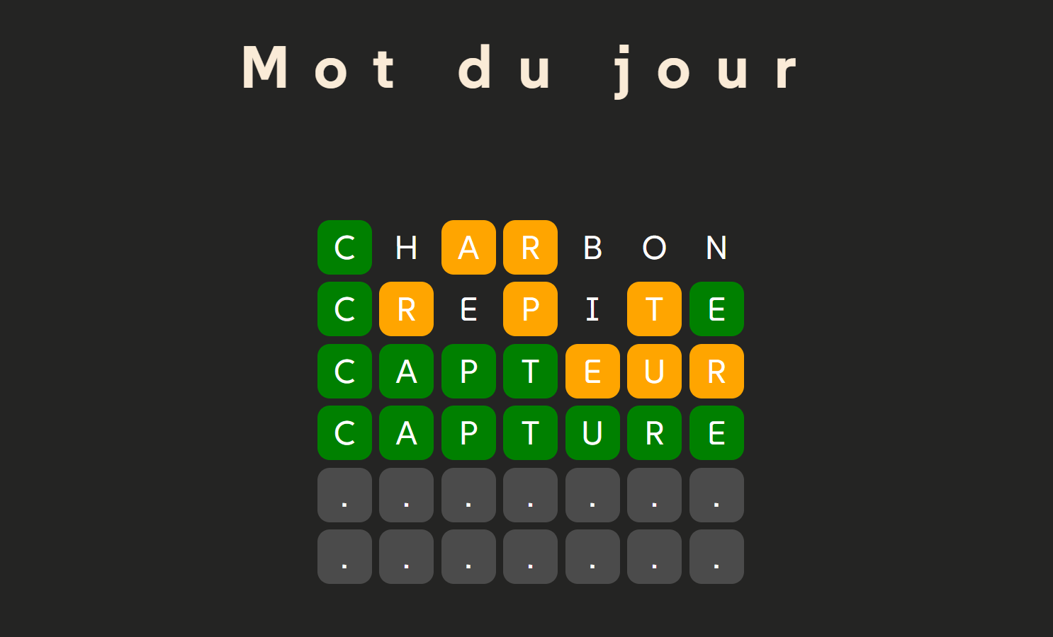 Mot du jour